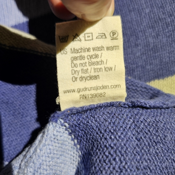 Gudrun Sjoden Striped Blue And Green Women's Dress - Picture 14 of 14